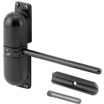 Self-Adjusting Black Spring Door Closer for Surface Mounting