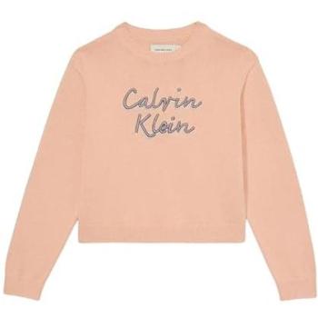 Calvin Klein Jeans Kinderpullover mit großer Stickerei »LOGO METALLIC INTERSIA«