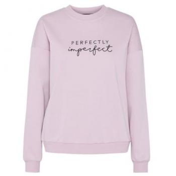 „PCMARIA LS“ Sweatshirt – Damenmode – Dawn Pink Print – XS (34) – 60/40 Baumwoll-Polyester