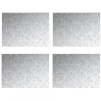 Tabella a Scacchi Srebrna 4 Pezzi 70x50 cm Alluminio