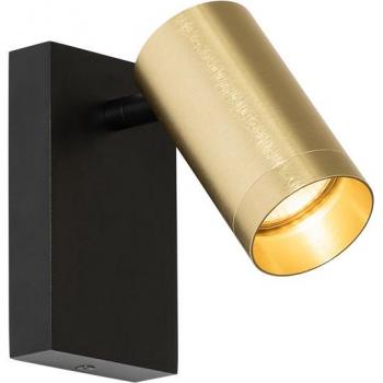 Aplique Jeana Luxe Negro Dorado con Interruptor