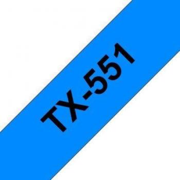 Ruban Brother P-Touch TX-551 Noir sur Bleu (24 mm)