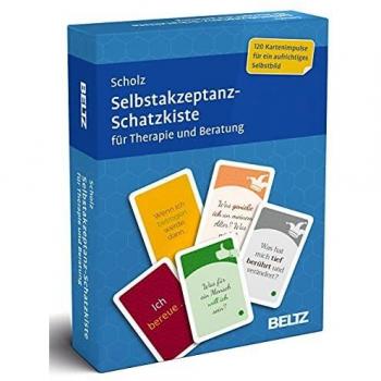 Selbstakzeptanz-Schatzkiste für Therapie und Beratung: 120 Karten mit 20-seitigem Booklet in stabiler Box, Kartenformat 5,9 x 9,2 cm