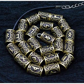 24pcs Rune Beads for Hair Braiding and Jewelry Making