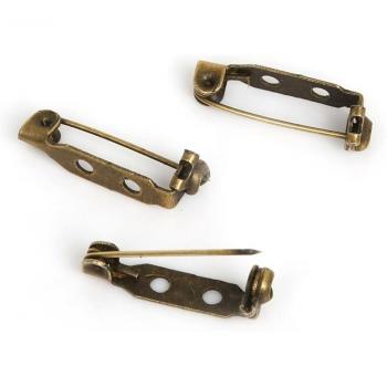 30PCs Safety Pins Brooch Connectors in Gold/Bronze for DIY Clothing Craft Supplies (21x5mm 2-Hole & 27x5mm 3-Hole)