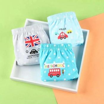 Trousse de 3 sous-vêtements garçon – Slips coton dessin animé (4-12 ans)
