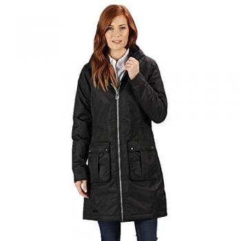 Regatta Romina Damen-Faltjacke: Wasserdicht, Atmungsaktiv, Kapuze – Schwarz-Gold