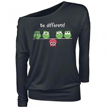 Be Different! Damen Langarmshirt Schwarz