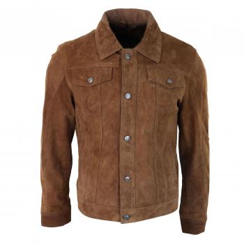 TruClothing Men's XL Navy Suede Leather Biker Jacket