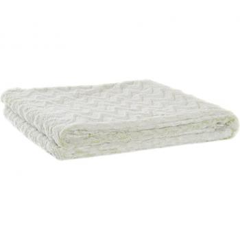 DKD Home Decor Zick-Zack Decke Weiß 150 x 200 x 2 cm