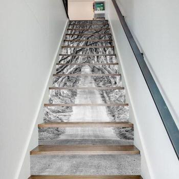 Decoración de Escalera con Calcomanías de Nieve