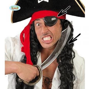 CARNEVALE HALLOWEEN SPADA PIRATA SCIABOLA 46 CM + BENDA PATCH + SWORD PIRATE