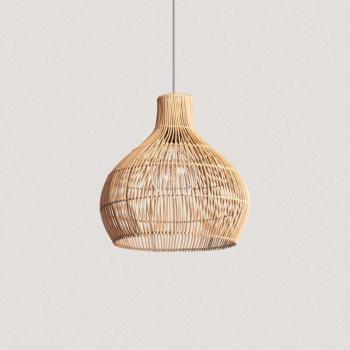 Suspension Rotin Kaikura‑S Iluzzia Noir et Blanc