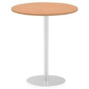 Italia 1000mm Poseur Round Table Oak Top 1145mm High Leg