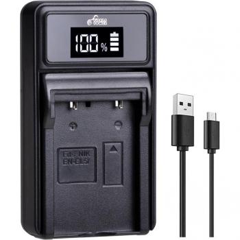 Gurke Power EN-EL5 Akku + LED USB Ladegerät für Nikon Coolpix P80 P90 P100 P500 P510 P520