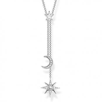 Collar con colgante de estrella y luna Thomas Sabo en plata
