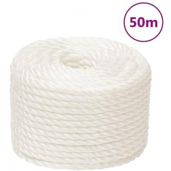 VidaXL 14 mm Arbeitsseil Weiß 50 m Polypropylen