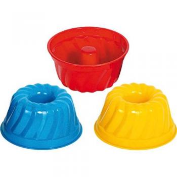 GOWI Sandform-Kuchen‑Set 558‑61 – 6 Teile, praktischer Netzbehälter