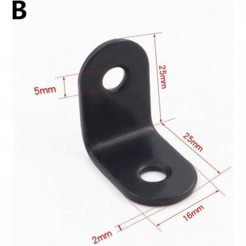 4‑Piece L‑Bracket Corner Brace Kit – Stainless Steel, Black, for Furniture & Construction
