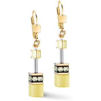 Gold Yellow Classic GEOCUBE Earrings for Women