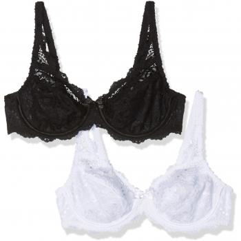 Pack de 2 Sujetadores Playtex Flower Elegance Negro/Blanco 95D
