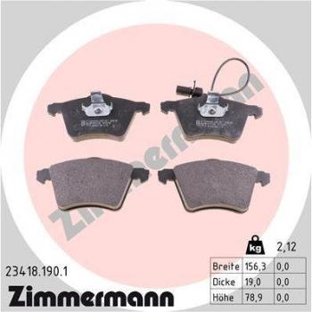 Bremsbelagsatz Zimmermann für Vorderachse