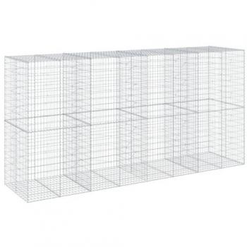 Extra Large Gabion Basket with Cover by vidaXL, Dimensions: 400x100x200 cm, Galvanized Iron