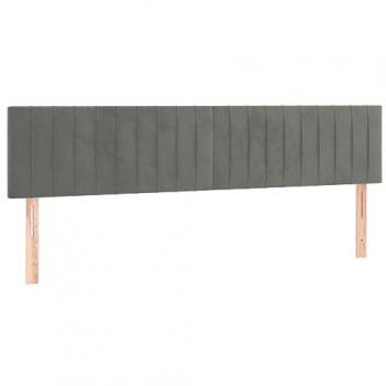 Cabecero con led de terciopelo gris claro 180x5x78/88 cm vidaXL