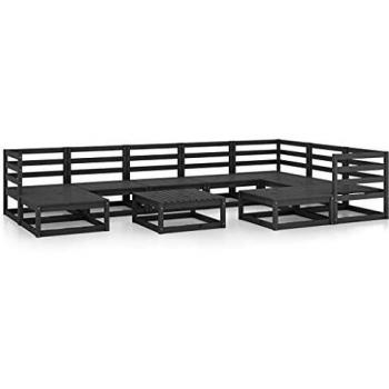 VidaXL Garten-Lounge-Set Schwarz Massivholz Kiefer