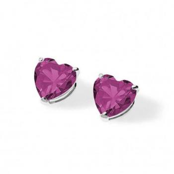 Pendientes Ambrosia de Zirconia Roja AOZ 463 en Oro Blanco 18kt
