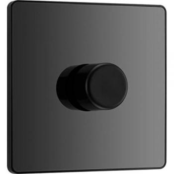 BG Evolve Black Chrome 200W Single Dimmer Switch