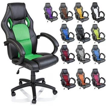 Sedia di Lavoro Tresko Racing Verde con Braccioli Imbottiti