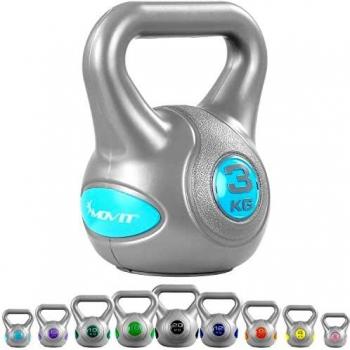 Movit Kettlebell STYLISH Grau, Kugelhantel, 2 kg bis 20 kg