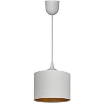 Alba Cylindrical Pendant Ceiling Light White, Gold 20cm