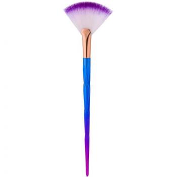 Professionele Fan Vorm Make-Up Borstel met Regenboog Handvat