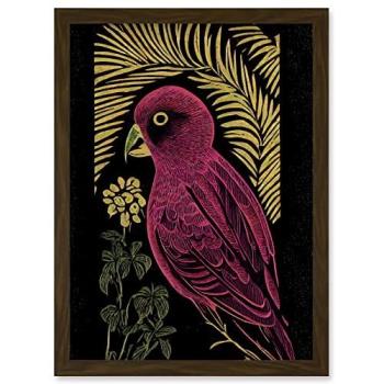Vintage Gold Parrot A4 Wall Art