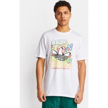 T-shirt blanc Adidas pour homme