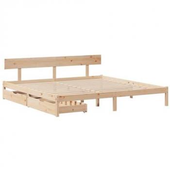 Cadre de lit simple 200x200 cm – bois de pin massif