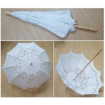 Ombrellone con Pizzo Bianco – Accessorio da Festa nuziale