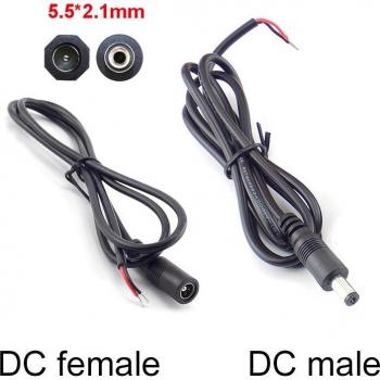 12V DC Power Supply Extension Cable 5.5*2.1mm 0.25M/1M