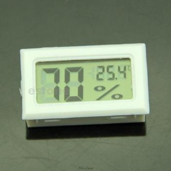 Moniteur de température et d'humidité LCD, plage 10% à 99% RH, blanc