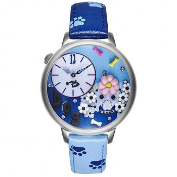 Orologio Donna 3D Celeste Cartolina con Fiori