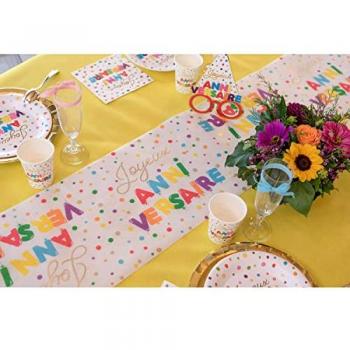 Chemin de table décoratif pois colorés 28cm x 3m