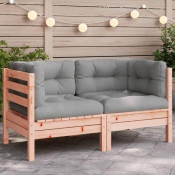 Garden Corner Sofa with Cushions Solid Wood Douglas vidaXL