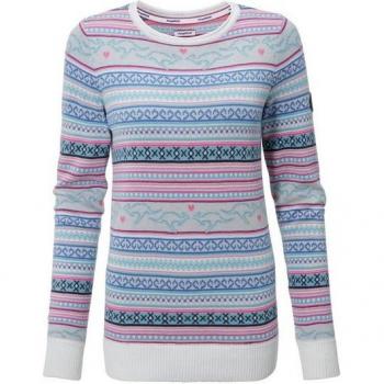 Kangaroo‑Style Norwegermuster Pullover – Damen, 44/46, Rundhals