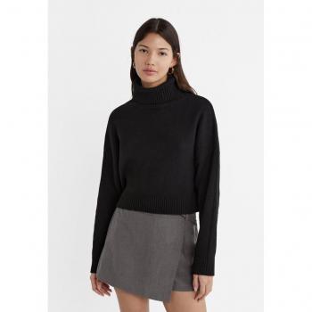 Maglione Stradivarius nero in tessuto morbido L