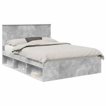 VidaXL Pine Wood Bed Frame + Headboard, 140x190 cm