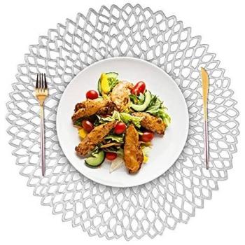 Heat Resistant & Washable Silver Placemats (Set of 6)