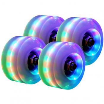 4pc Roller Skate Wheels with LED Lights and Bankroll Bearings