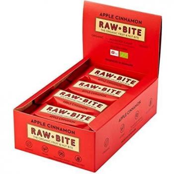 Pack de Barritas Ecológicas Rawbite de Manzana y Canela 12X50g